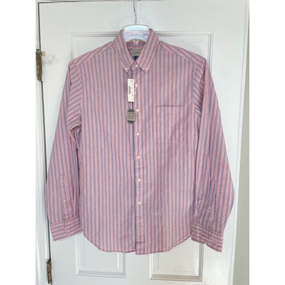 J. Crew Mens Small Classic Fit Heather Poplin Striped Button Down Shirt G4692 - Picture 1 of 5